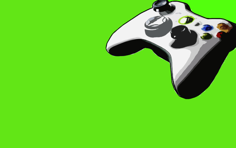Xbox controller on green