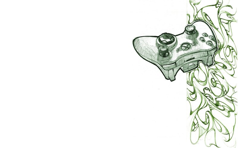 Xbox controller sketch art