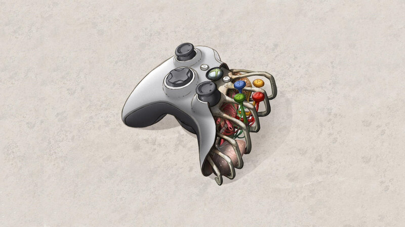 Xbox controller with exposed internals