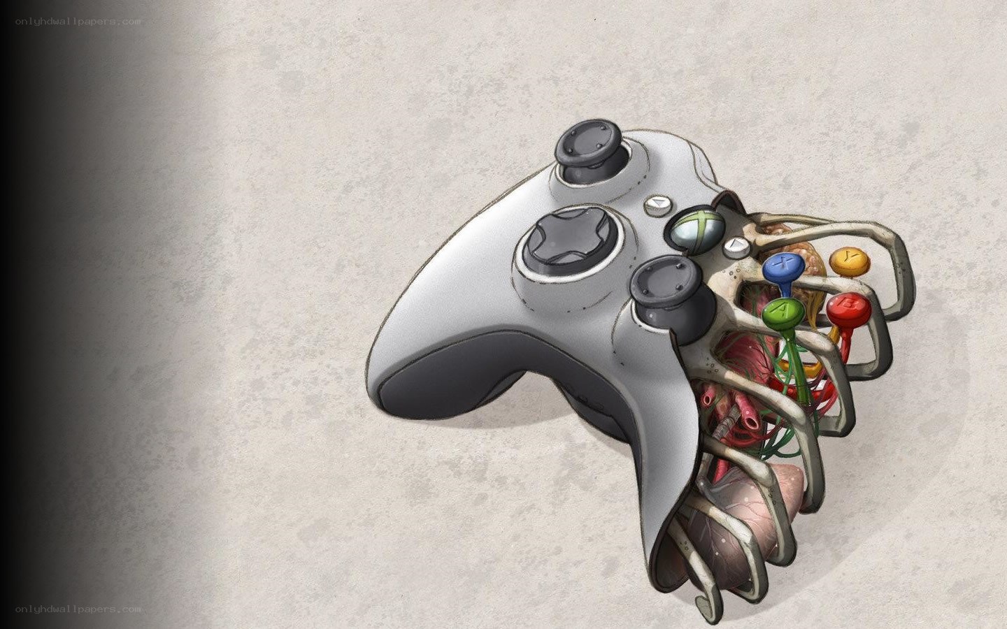Xbox controller with organic internals