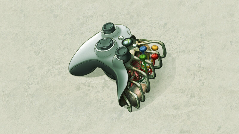 Xbox controller with organic internals