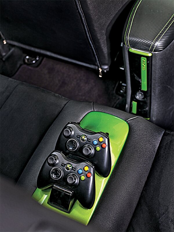 Xbox controllers in car console