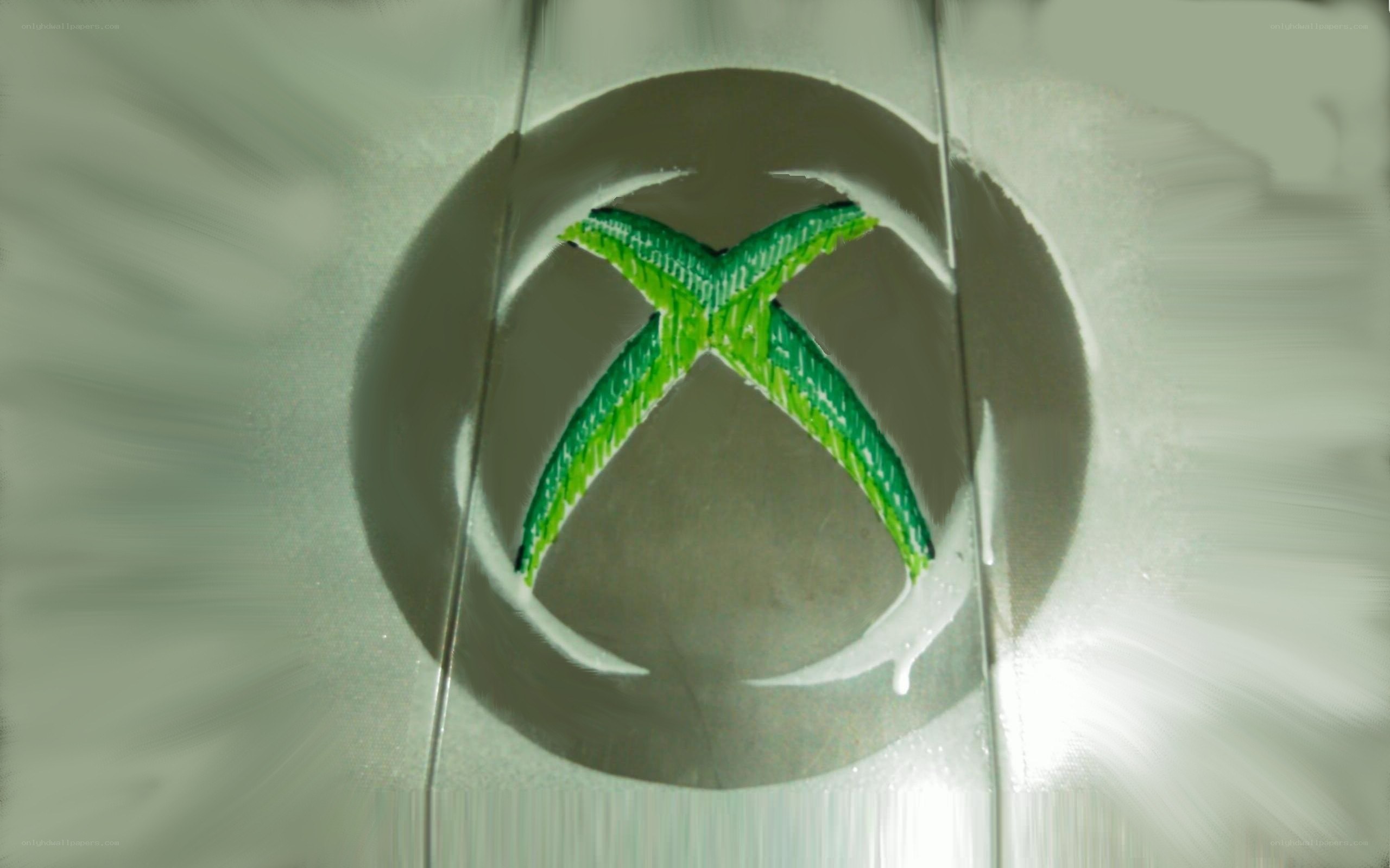 Xbox logo on glass