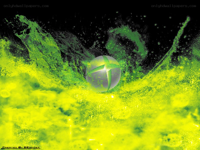 Xbox logo with green explosion