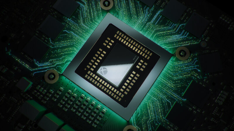 Xbox Processor on Circuit Board — Green