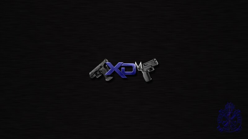 XD M logo with guns
