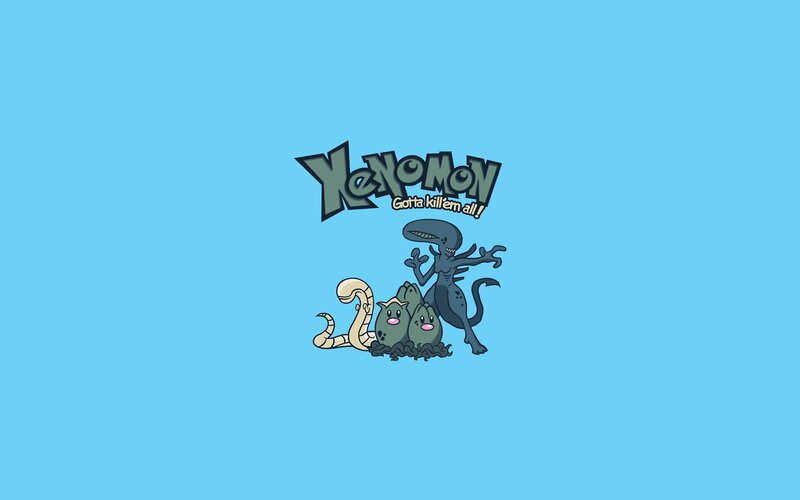 Xenomon logo with creatures