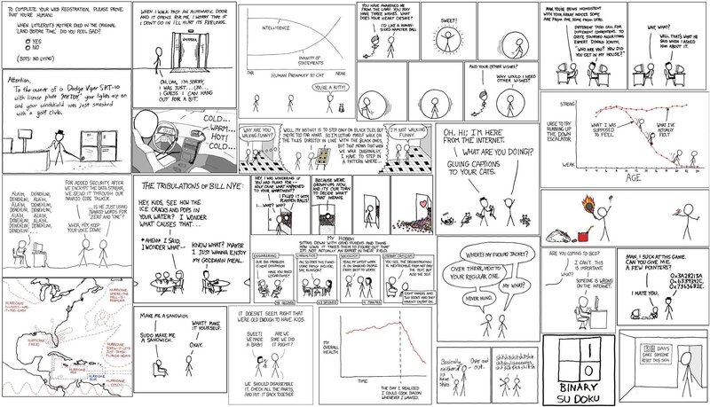 xkcd comic strip collage
