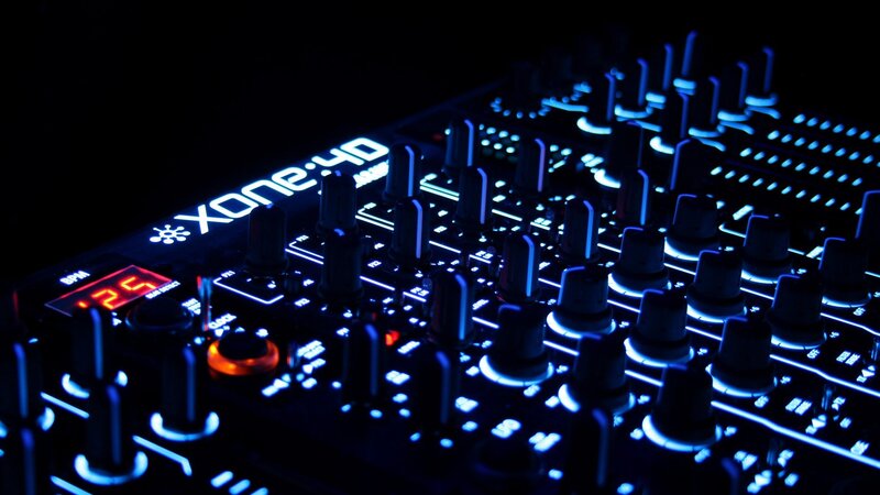 Xone:40 DJ mixer in dark