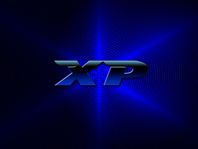 XP logo on blue background