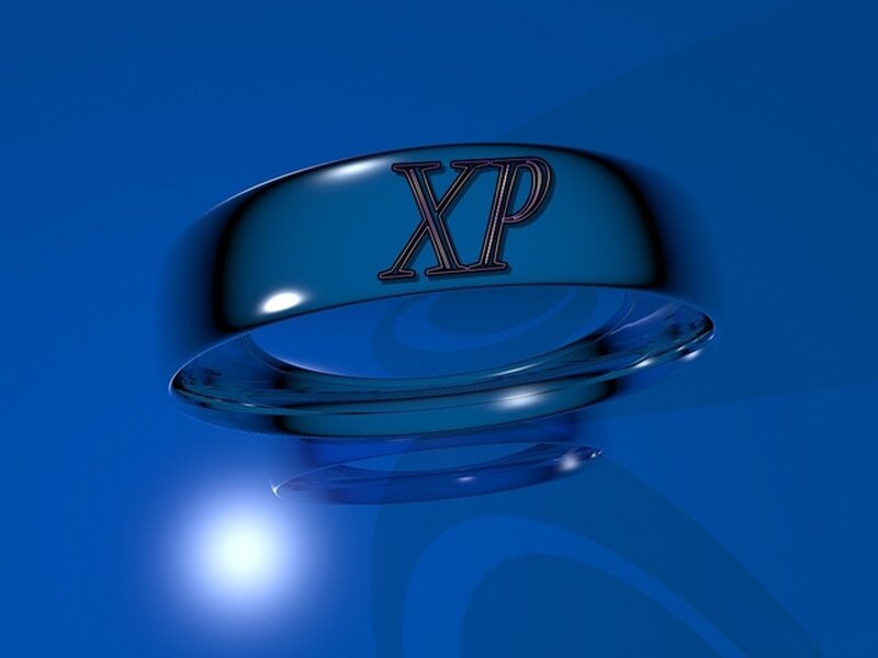 XP ring on blue background