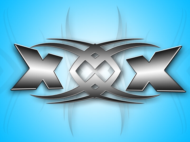 XXX logo on blue background