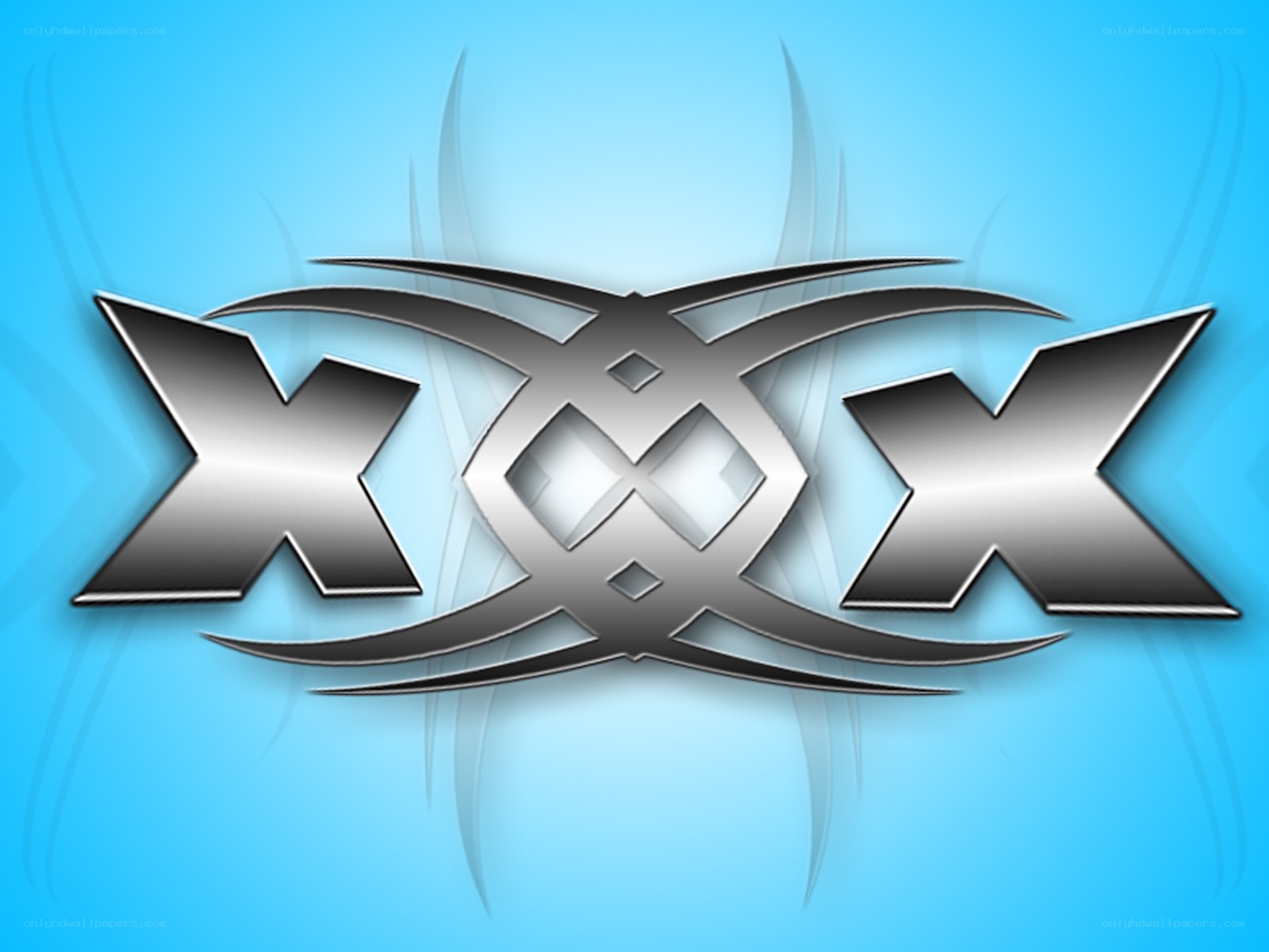 XXX logo on blue background