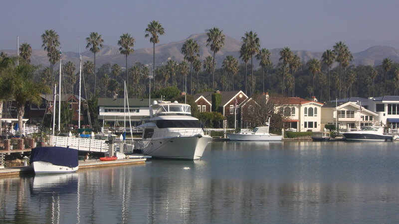 Yacht in Marina — Blue