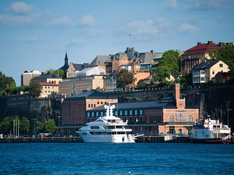 Yacht in Stockholm harbor
