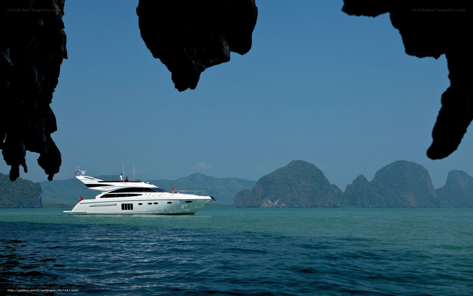 Yacht in tropical bay