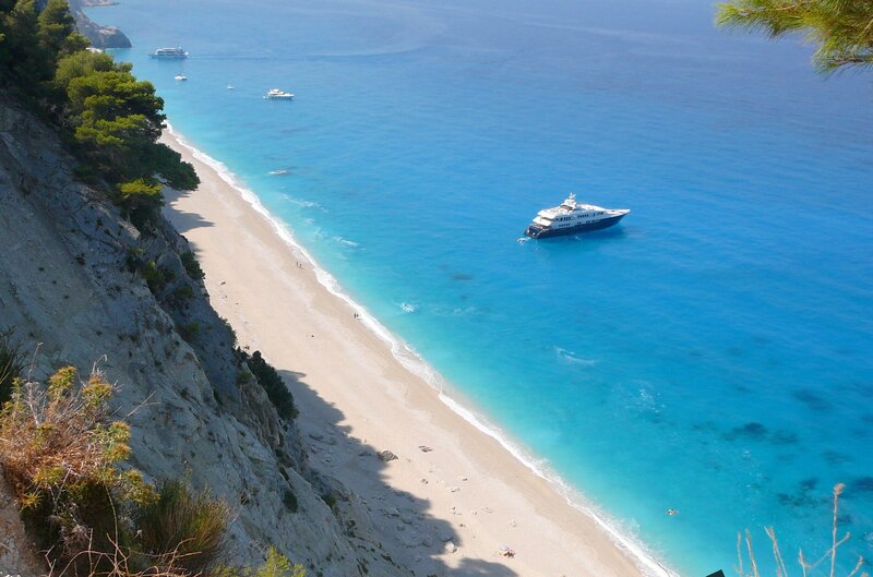 Yacht Near Sandy Beach