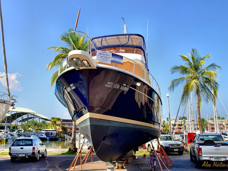 Yacht on display at marina