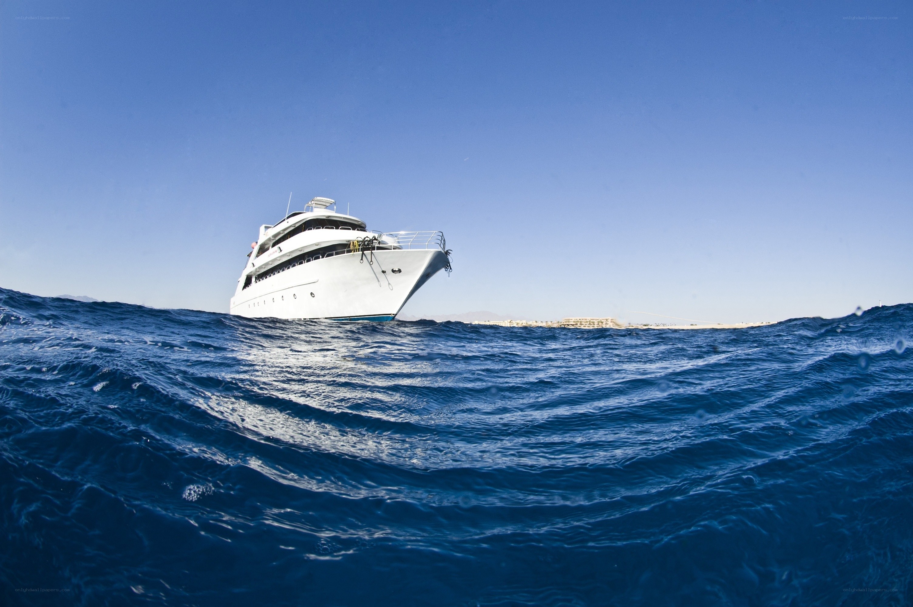 Yacht on open sea