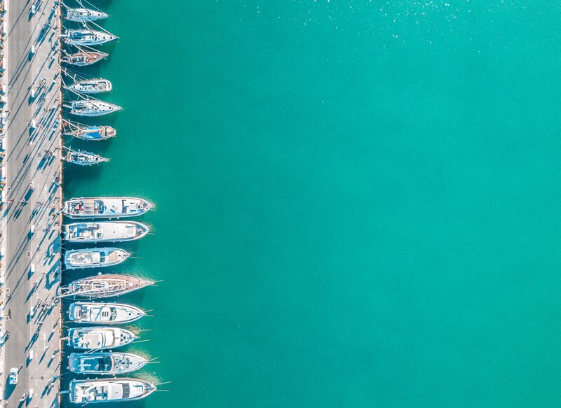 Yachts Docked at Pier