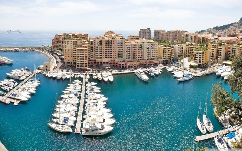 yachts in a coastal harbor