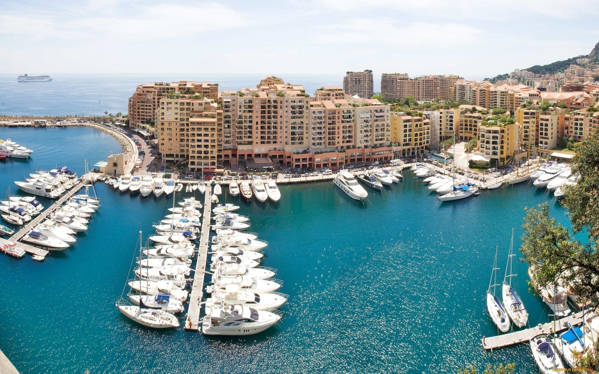 yachts in a coastal harbor