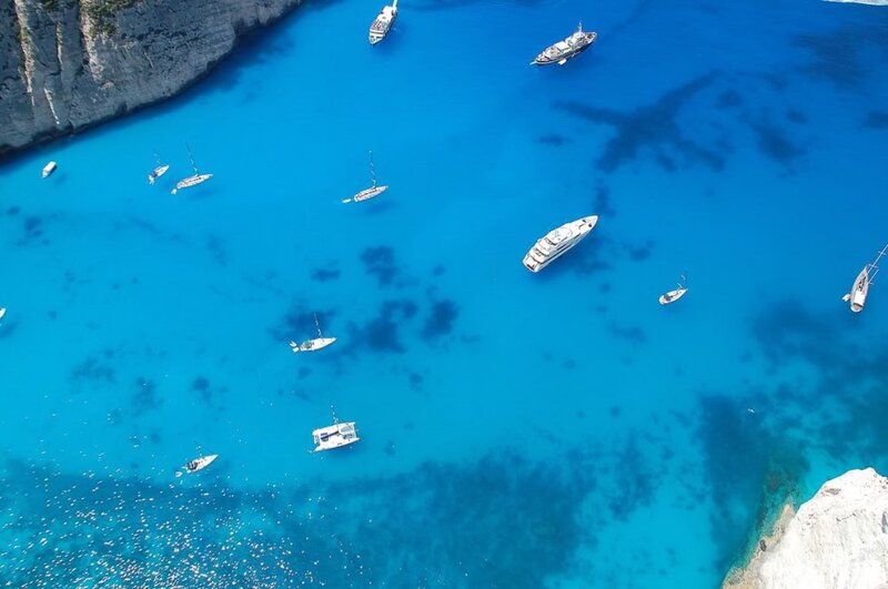 Yachts in Blue Bay