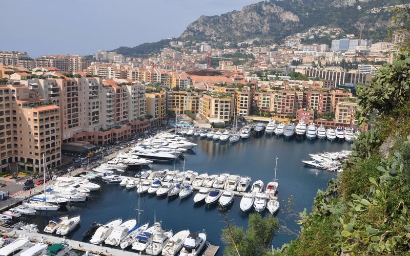 Yachts in Harbor — Blue, Calm