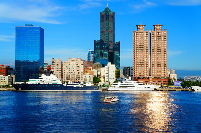 Yachts in Harbor — Blue, Serene, Afternoon