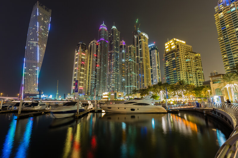 Yachts in Marina — Black