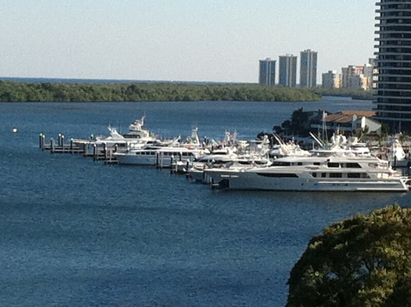 Yachts in Marina — Blue