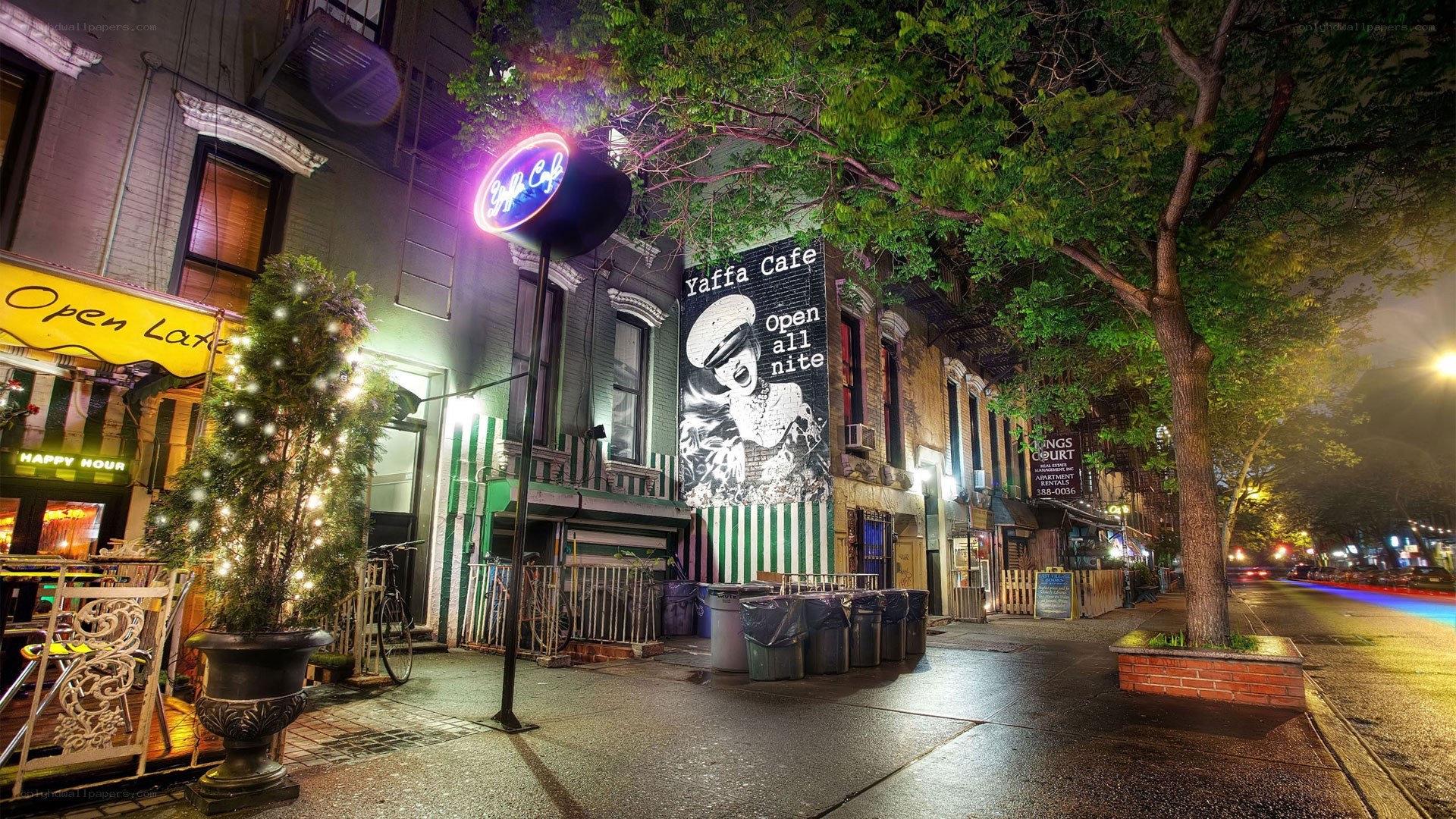 Yaffa Cafe at night