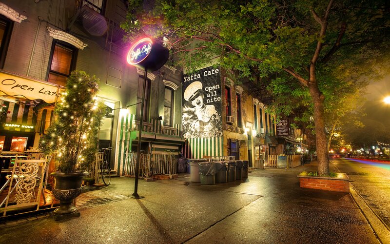 Yaffa Cafe at Night — Green