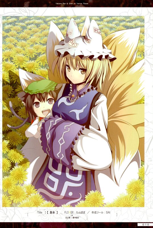 Yakumo Ran and Chen in a field