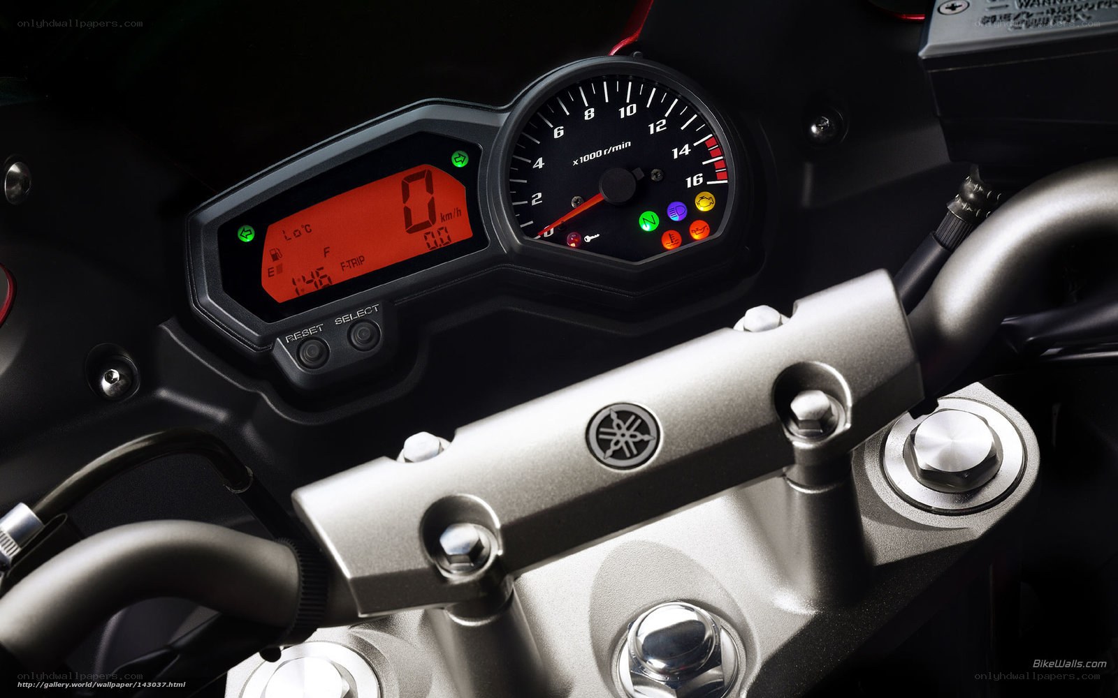 Yamaha motorcycle dashboard close-up