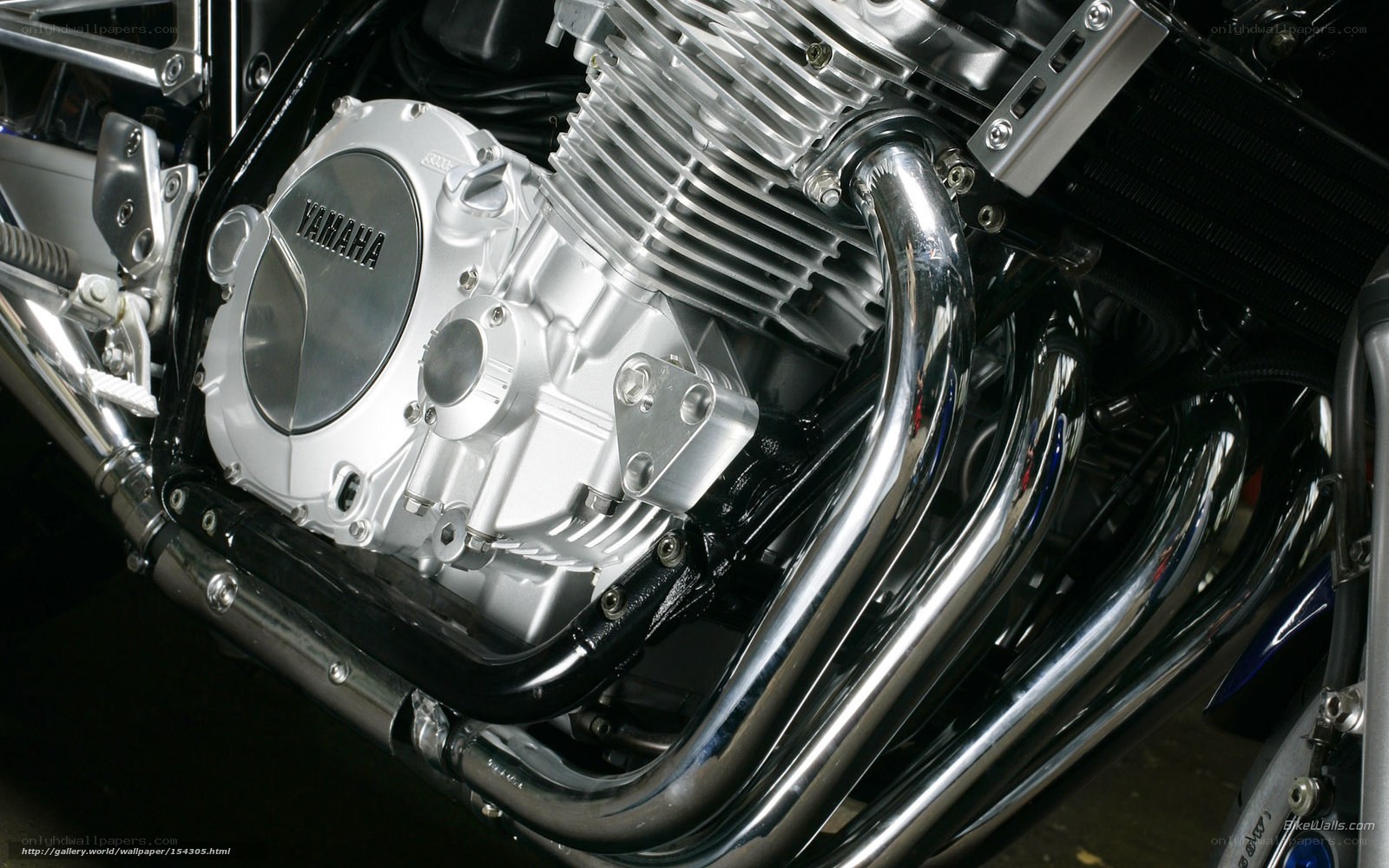 Yamaha motorcycle engine close-up