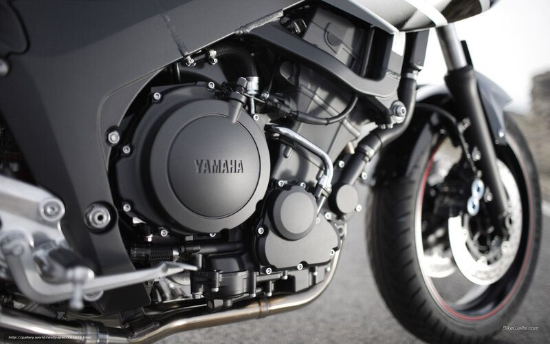 Yamaha motorcycle engine close-up