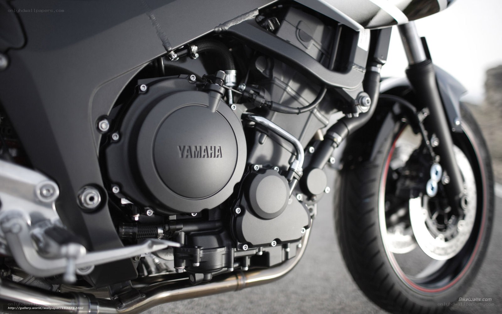Yamaha motorcycle engine close-up
