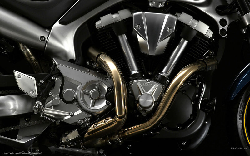 Yamaha Motorcycle Engine — Silver, Dramatic