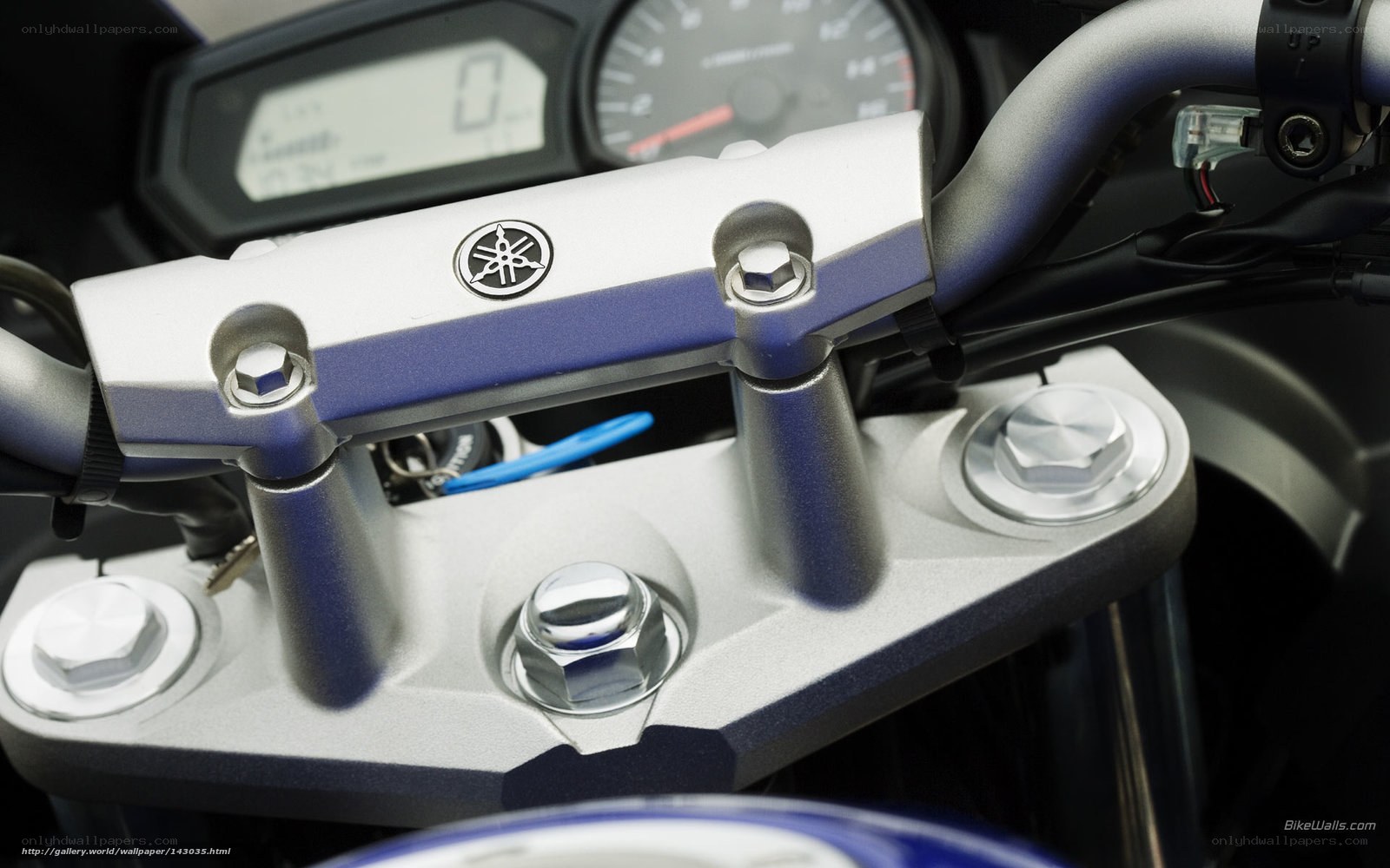 Yamaha motorcycle handlebar close-up