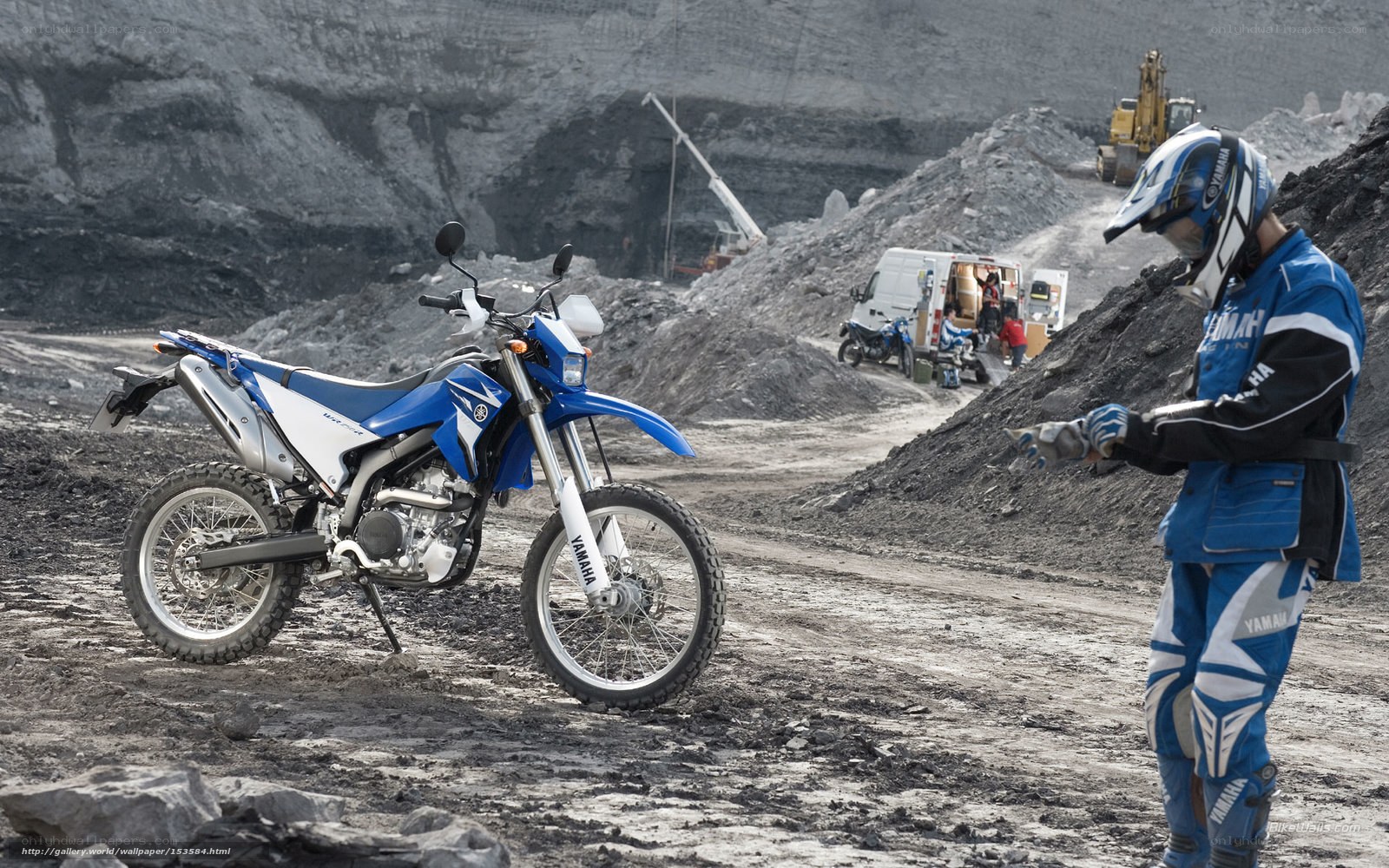 Yamaha motorcycle in quarry