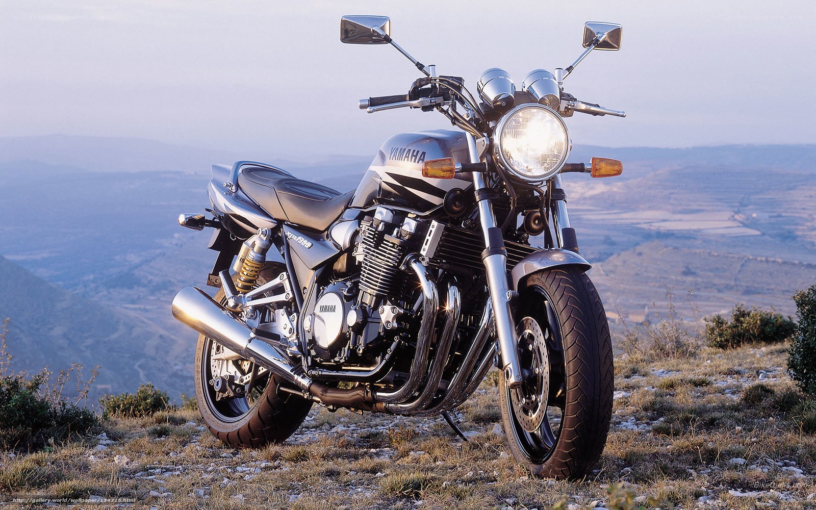 Yamaha motorcycle on a hilltop