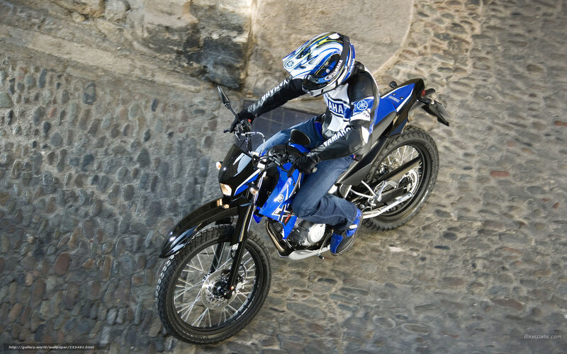 Yamaha motorcycle on cobblestone