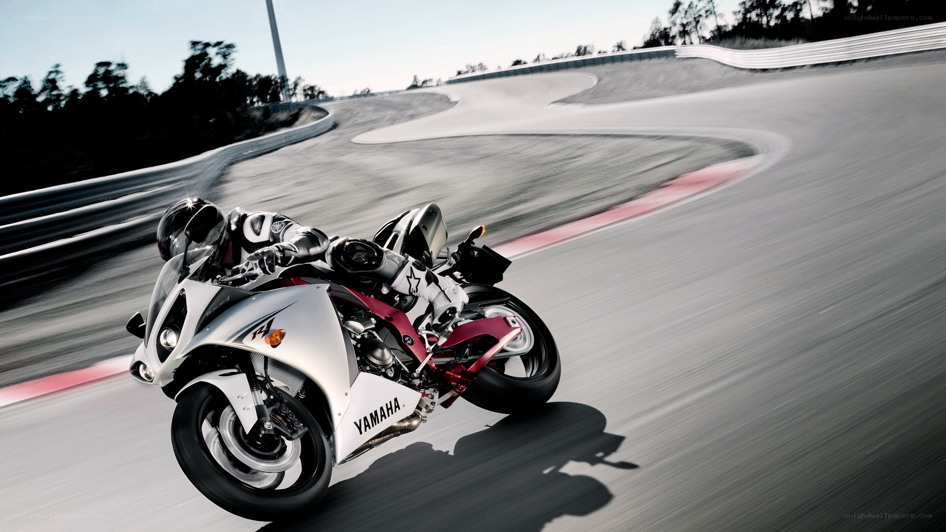 Yamaha motorcycle on racetrack
