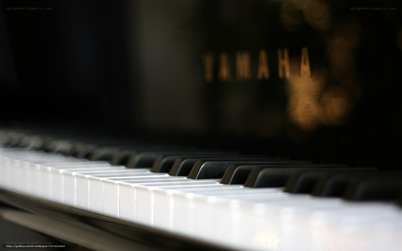 Yamaha piano keys close-up