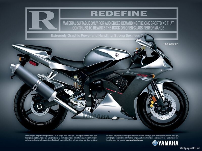Yamaha R1 motorcycle advertisement