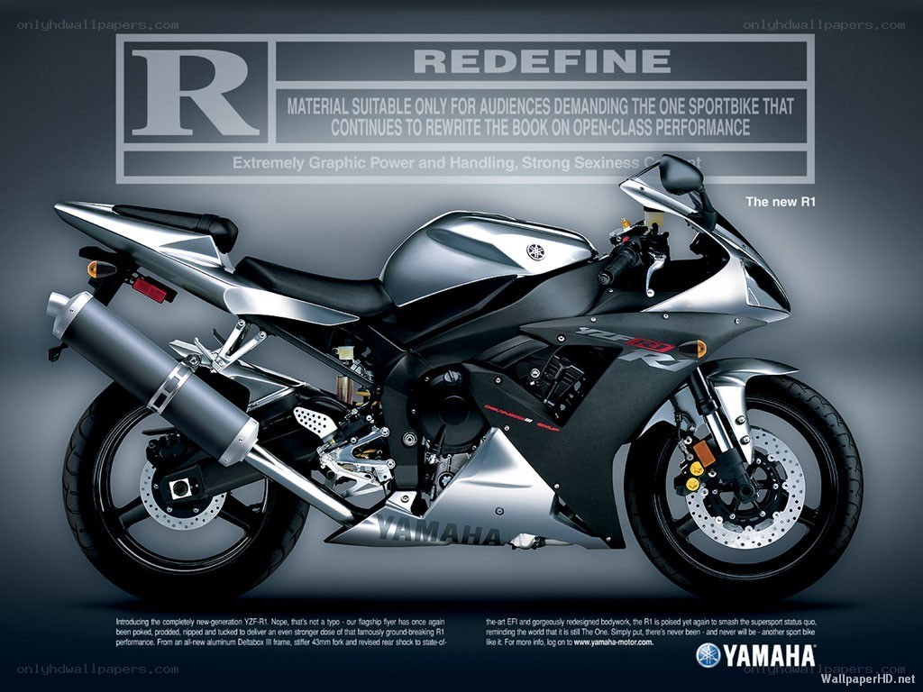 Yamaha R1 motorcycle advertisement