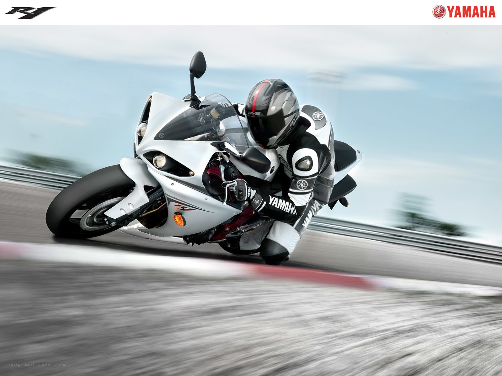 Yamaha R1 motorcycle on track