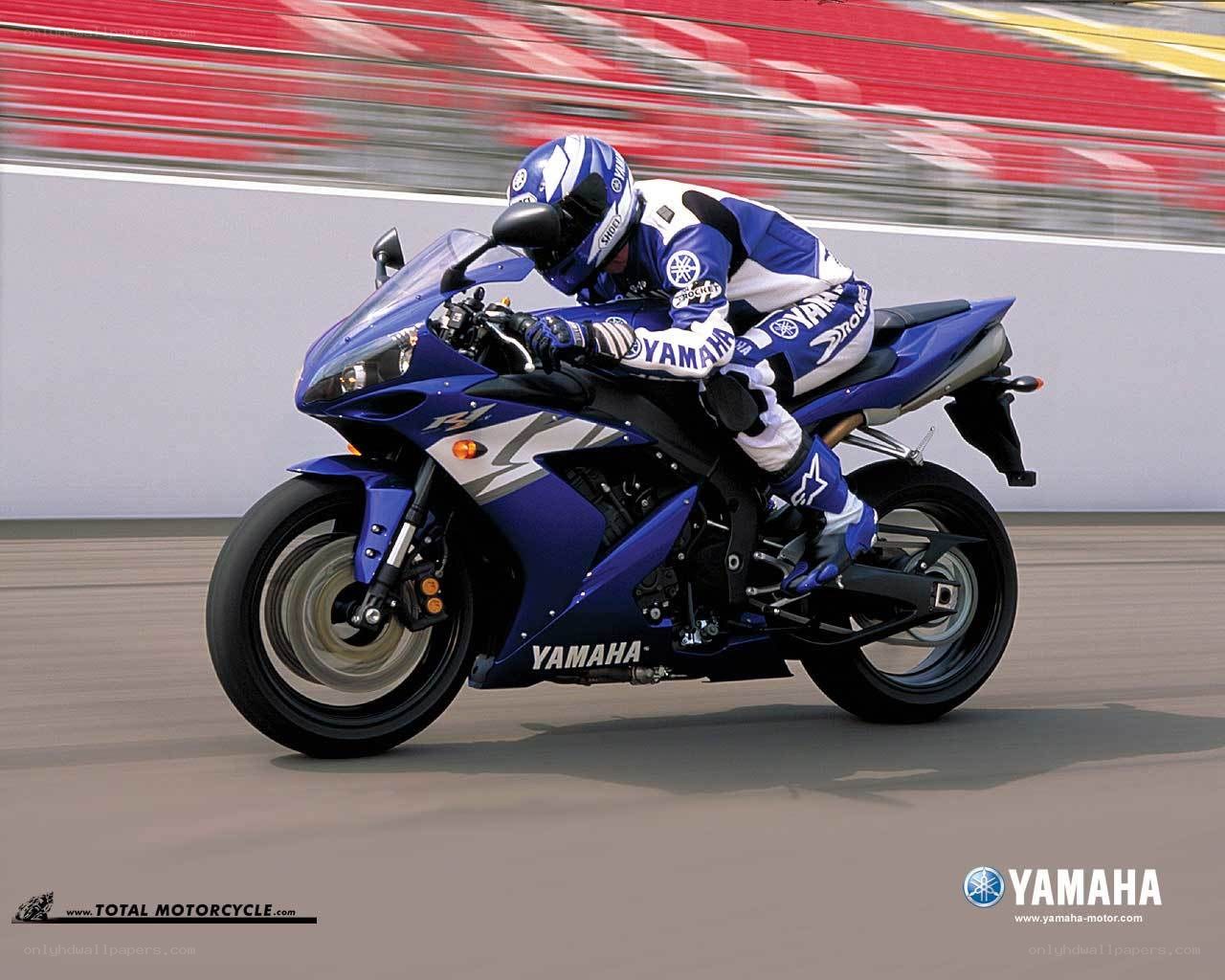 Yamaha R1 on racetrack