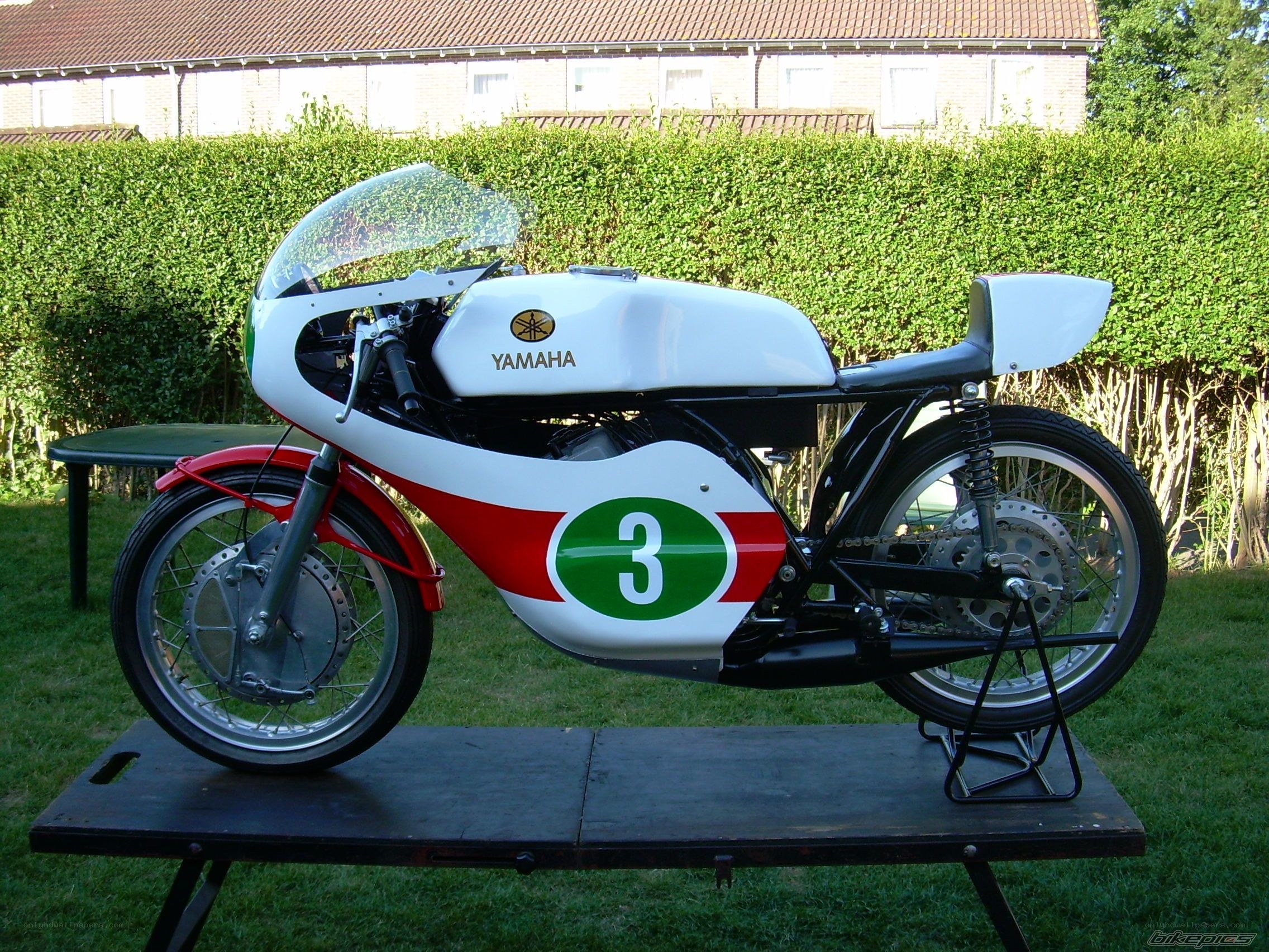 Yamaha racing motorcycle on display